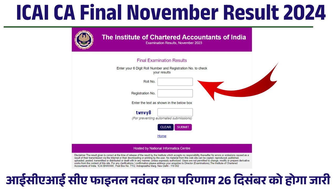 ICAI CA Final November Result 2024